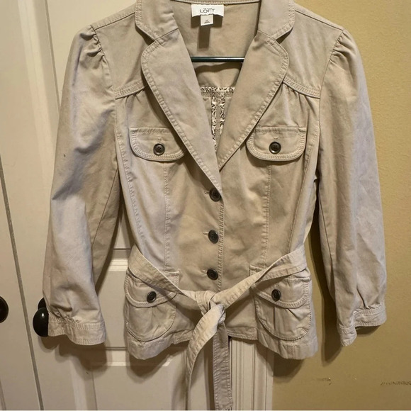 Anne Taylor Loft Khaki Women’s Button Down Jacket Sz M - Picture 5 of 11